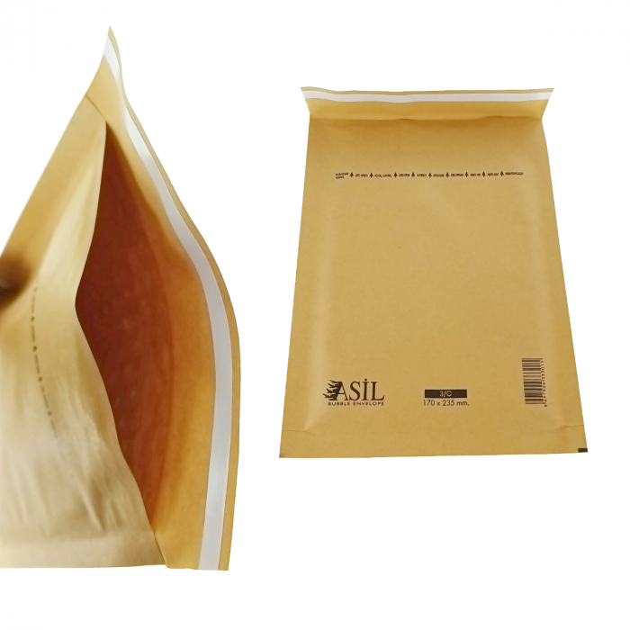 Plic anti-soc cu bule, 170 x 235 mm, 33301, cu clapeta de 30mm adeziva, maro [2]
