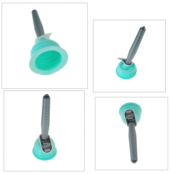 Pompa cu ventuza de 95mm din cauciuc, pentru desfundat scurgerea chiuveta si dus, cu maner de 16.5 cm [4]