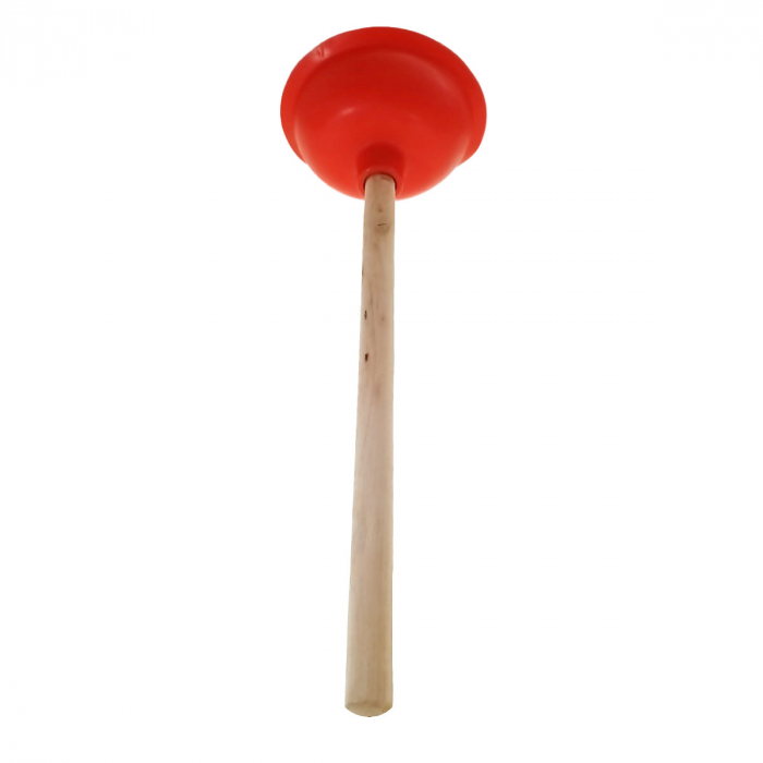 Pompa cu ventuza din cauciuc, diametru 155 mm, pentru desfundat scurgerea chiuveta si dus, cu maner de lemn de 39 cm [2]