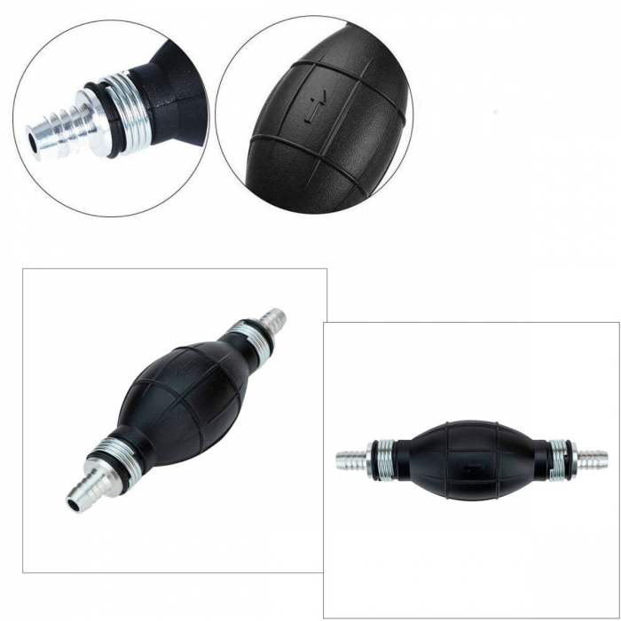Pompa manuala de ulei si combustibil pentru amorsare, diametru supapa de 9mm, cu 2 supape, unisesns, 41837, neagra [5]