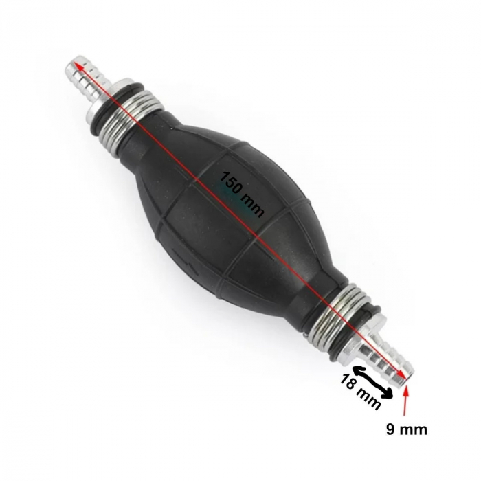 Pompa manuala de ulei si combustibil pentru amorsare, diametru supapa de 9mm, cu 2 supape, unisesns, 41837, neagra [4]