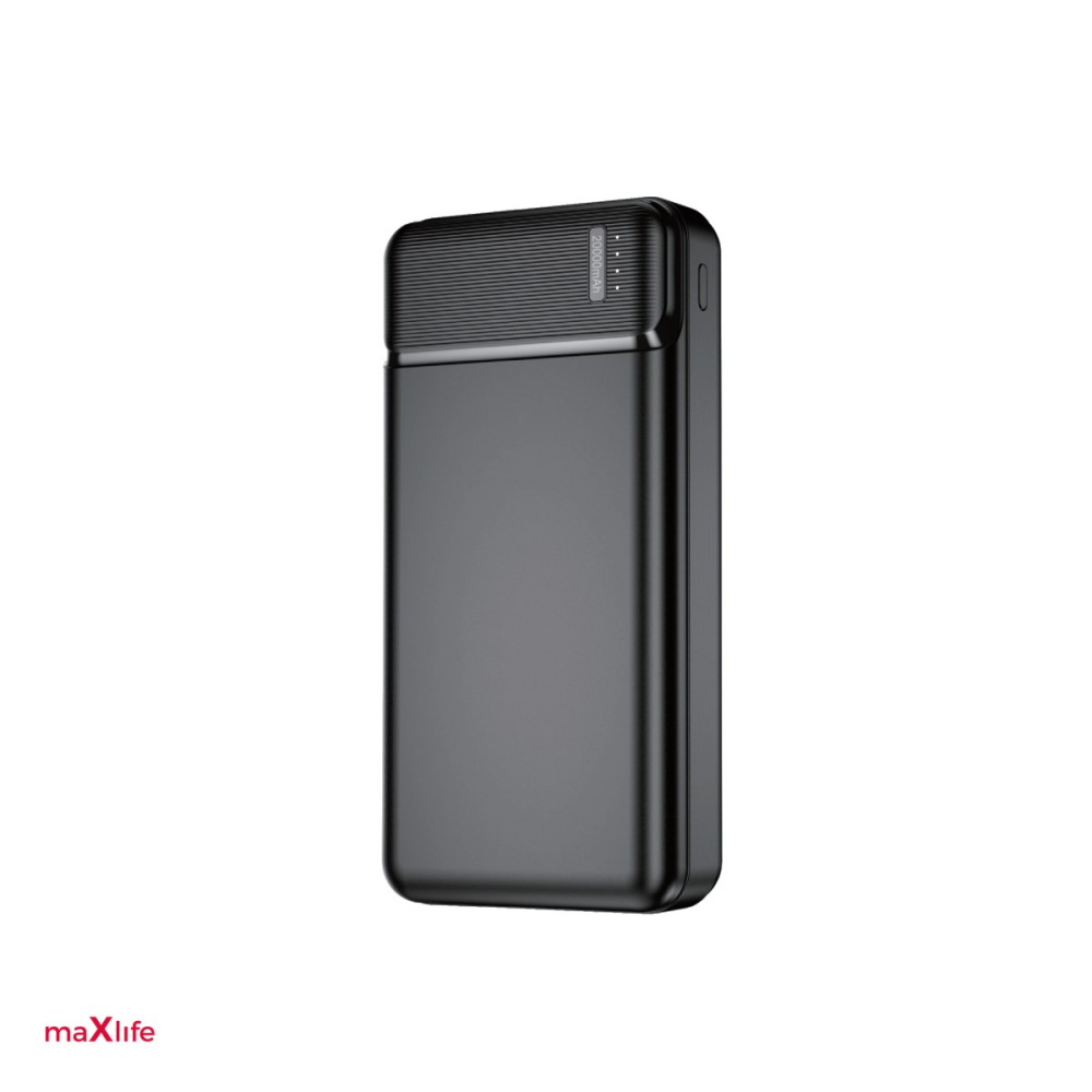 Power bank Maxlife MXPB-01 20000 mAh, intrare 5V= 2A (microUSB/ Type C), 10 W, Li-Poly, USB-A / microUSB, USB tip A, USB-C, Micro USB, Negru [1]