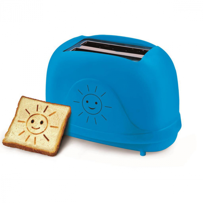 Prajitor de paine Smiley cu 7 niveluri de rumenire, 2 felii, 750 W, Albastru [2]