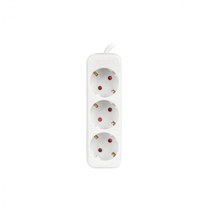 Prelungitor 3 prize Schuko, Lanberg 42024, lungime cablu de 1.5m, cablu din cupru de calitate, alb [3]
