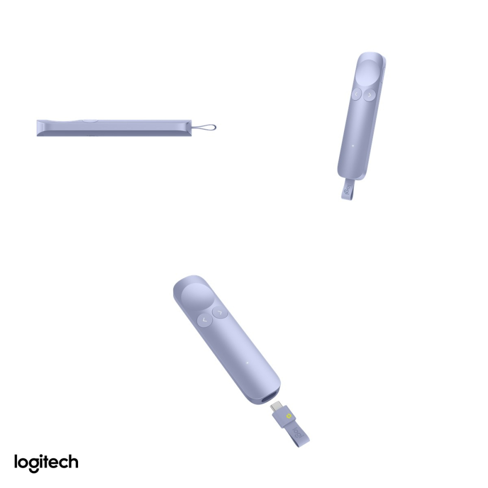 Presenter Logitech Spotlight 2 Presentation Remote, feedback haptic, pointer digital si laser, Bluetooth si receptor Logi Bolt USB-C, raza 30 m, acumulator, lila deschis, 910-007673 [4]