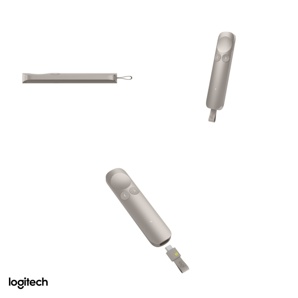 Presenter Logitech Spotlight 2 Presentation Remote, feedback haptic, pointer digital si laser, Bluetooth si receptor Logi Bolt USB-C, raza 30 m, acumulator, bej, 910-007674 [4]