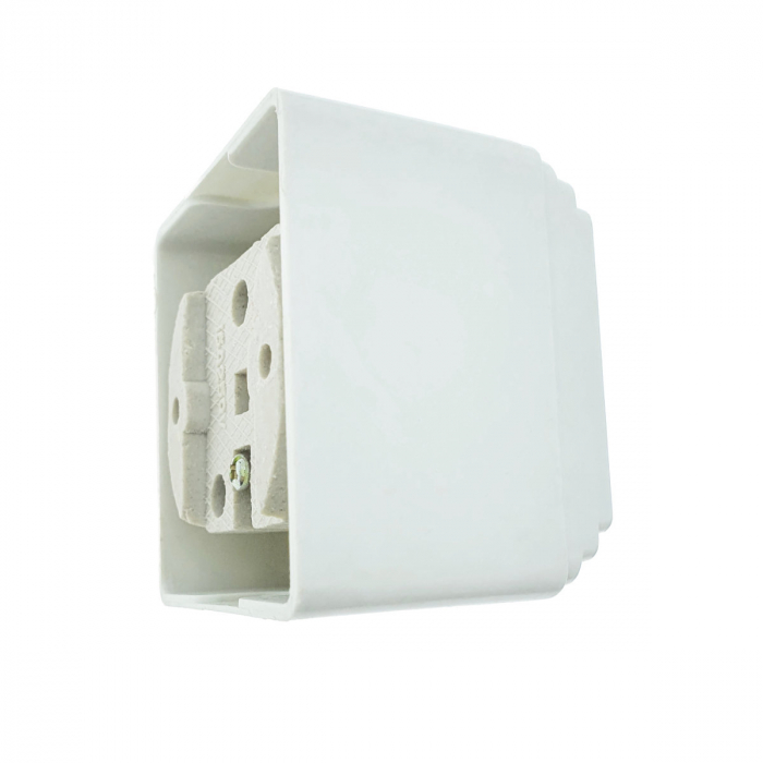 Priza electrica, montaj aparent, 16A, 250V, schuko, suport ceramic, alba [4]