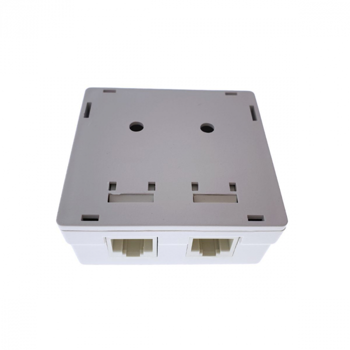 Priza UTP cat5 dubla, echipata, montaj aparent, din plastic, alba [2]