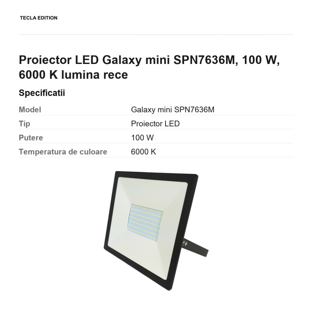 Proiector LED Galaxy mini SPN7636M, 100 W, 6000 K lumina rece [3]
