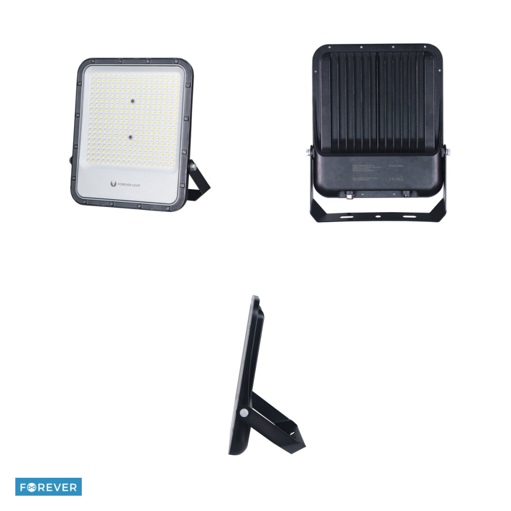 Proiector LED Proxim+ 200W 4000K 30000lm 230V IP65 Forever, cablu 40cm, dimensiuni 257 x 34 x 302mm, Negru [4]