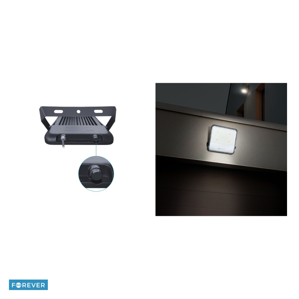 Proiector LED Proxim+ 200W 6500K 30000lm 230V IP65 Forever, cablu 40cm, dimensiuni 257 x 34 x 302mm, Negru [5]