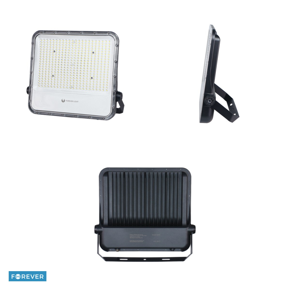 Proiector LED Proxim+ 300W 6500K 45000lm 230V IP65 Forever, cablu 40cm, dimensiuni 391 x 49 x 359mm, Negru [4]
