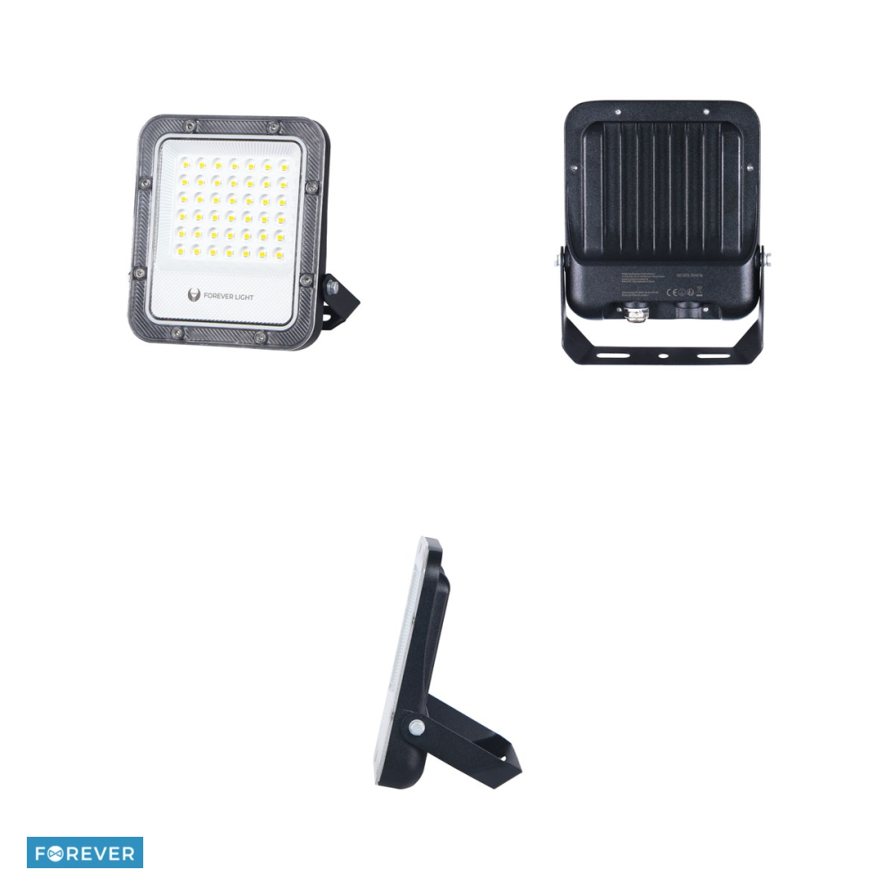 Proiector LED Proxim+ 30W 6500K 4500lm 230V IP65 Forever, dimensiuni 135 x 28 x 152mm, cablu 30cm, Negru [4]
