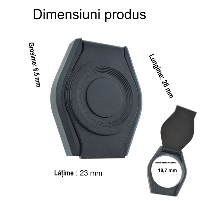 Protectie Camera Web, cu capac, 28 x 23 mm, diametru interior 18.7 mm, neagra [2]