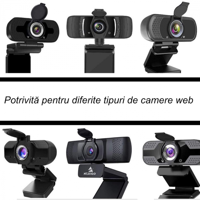 Protectie Camera Web, cu capac, 28 x 23 mm, diametru interior 18.7 mm, neagra [4]