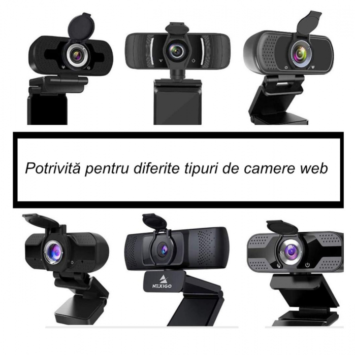 Protectie Camera Web, cu capac, 30 x 28 mm, diametru interior 20 mm, neagra [4]