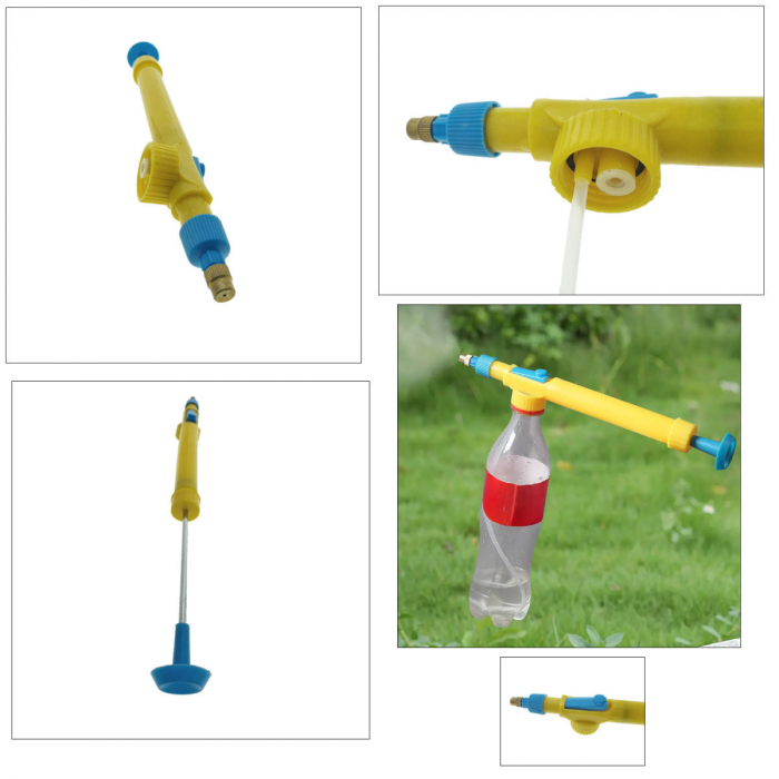 Pulverizator manual portabil sub presiune cu cap de pulverizare reglabil, pentru sticla de plastic standard [5]