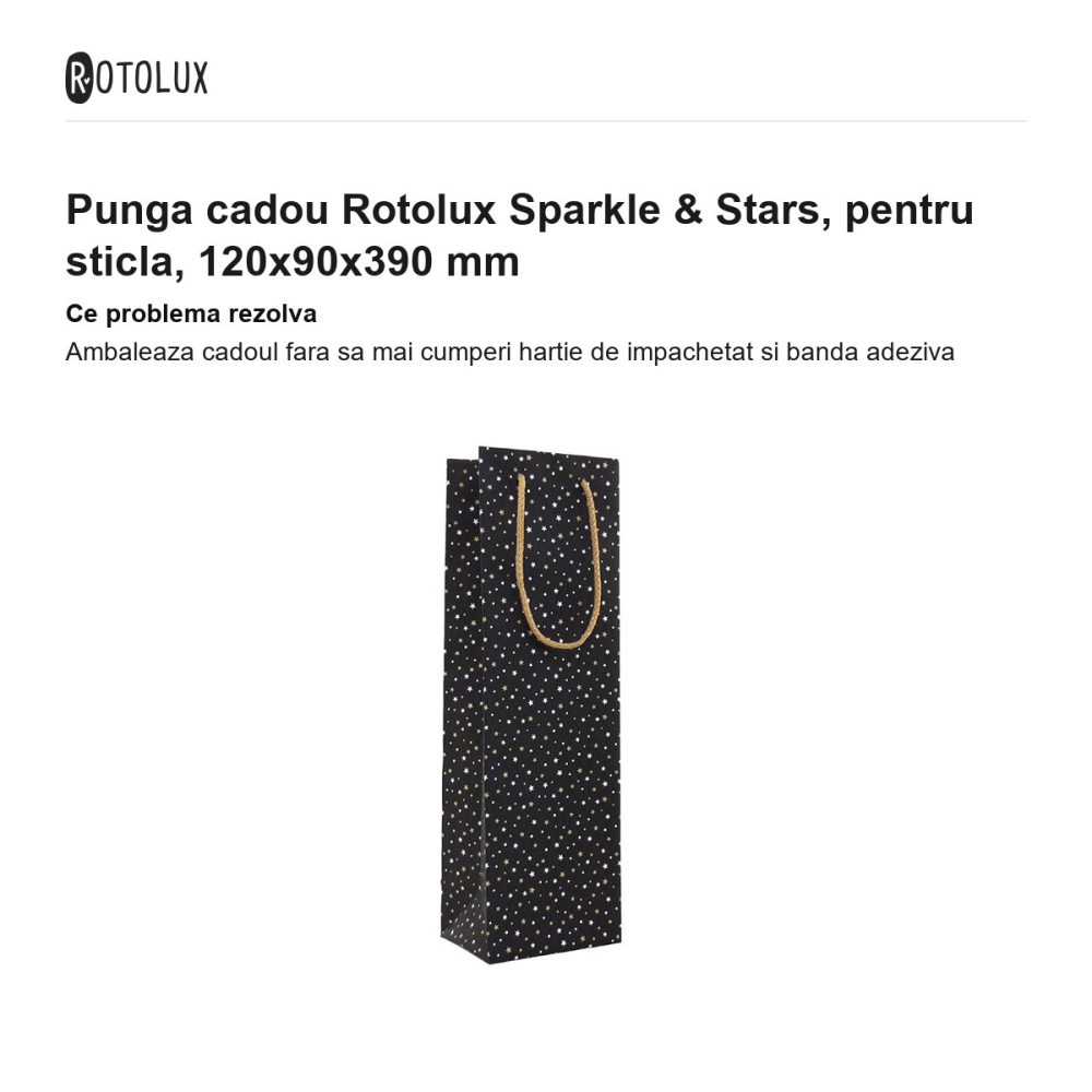 Punga cadou Rotolux Sparkle & Stars, pentru sticla, 120x90x390 mm [2]
