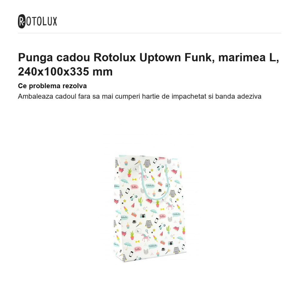 Punga cadou Rotolux Uptown Funk, marimea L, 240x100x335 mm [2]