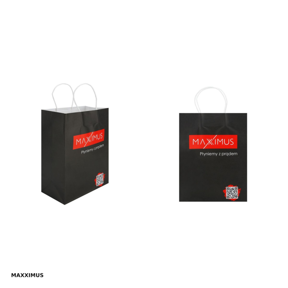Punga de hartie Maxximus Black, cu manere,  21x11x27cm, neagra [4]