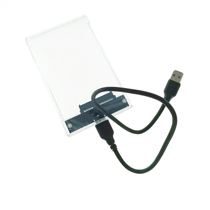 Rack extern pentru HDD/SSD 2.5 inch, USB 3.0, SATA, capacitate pana la 4TB, transparent [5]
