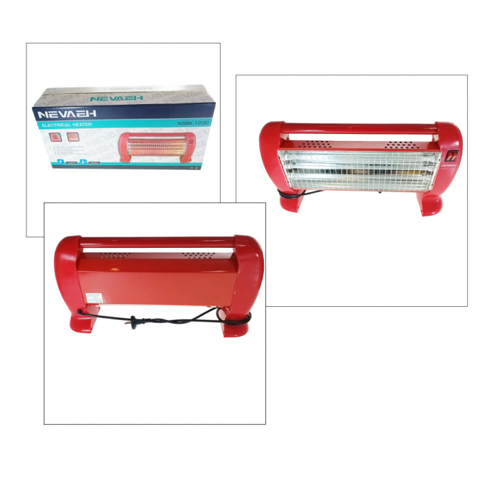 Radiator portabil cu 3 elemente quartz, reglaj putere 400/800/1200 W, NSBK-1200, rosu [3]