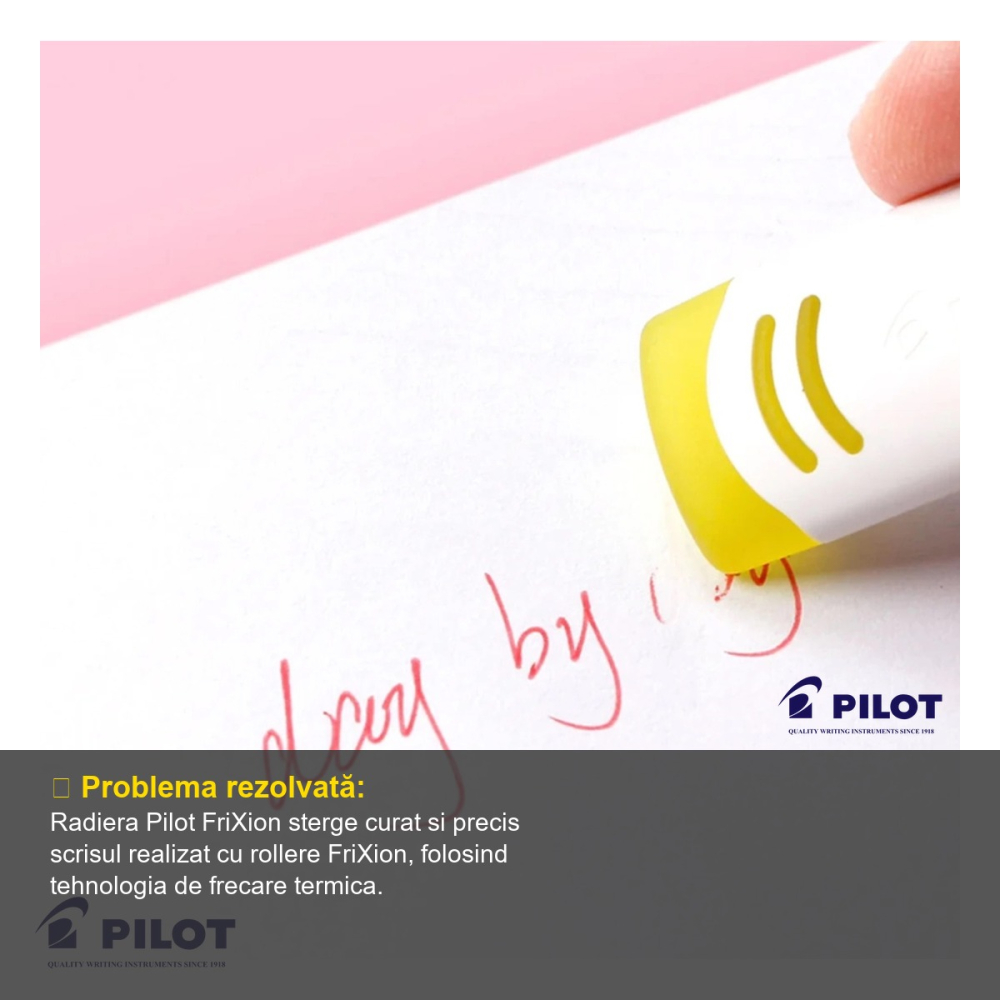 Radiera alba Pilot FriXion, stergere termica, compatibila cu rollere FriXion [4]