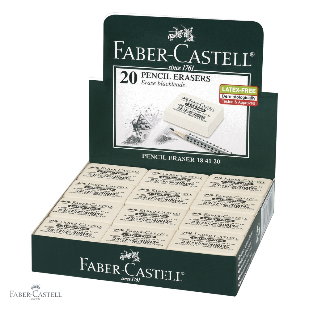 Radiera creion Faber-Castell 7041-20, cauciuc natural fara PVC, pentru grafit si creioane colorate [4]