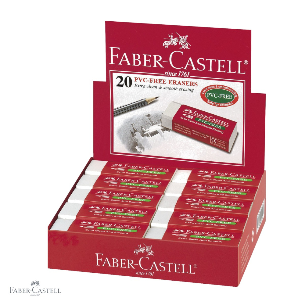 Radiera creion Faber-Castell 7095, plastic fara PVC, pentru creioane grafit, alba [4]
