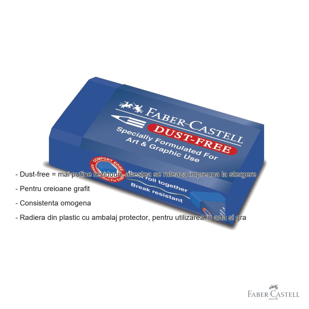 Radiera creion Faber-Castell Art&Graphic 24 Dust Free, fara reziduuri, pentru arta si grafica [2]