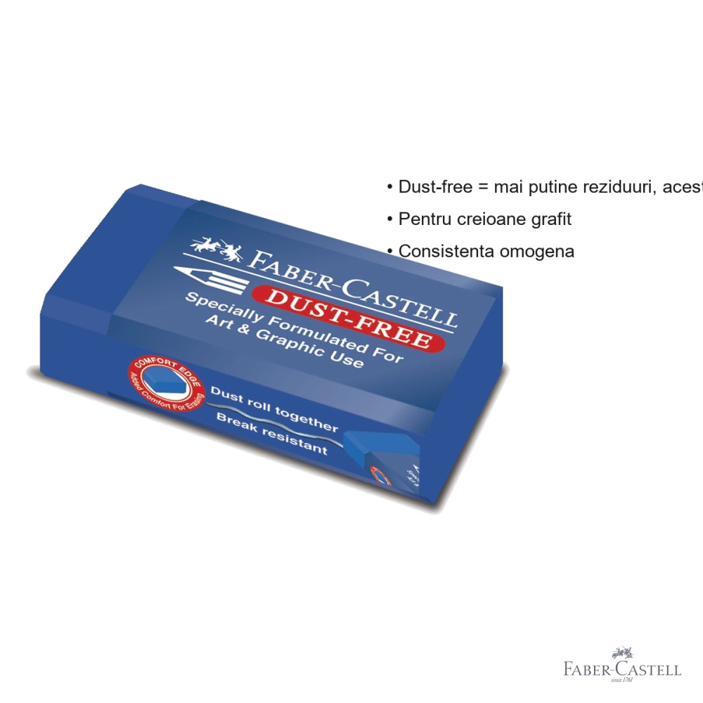 Radiera creion Faber-Castell Art&Graphic 24 Dust Free, fara reziduuri, pentru arta si grafica [3]