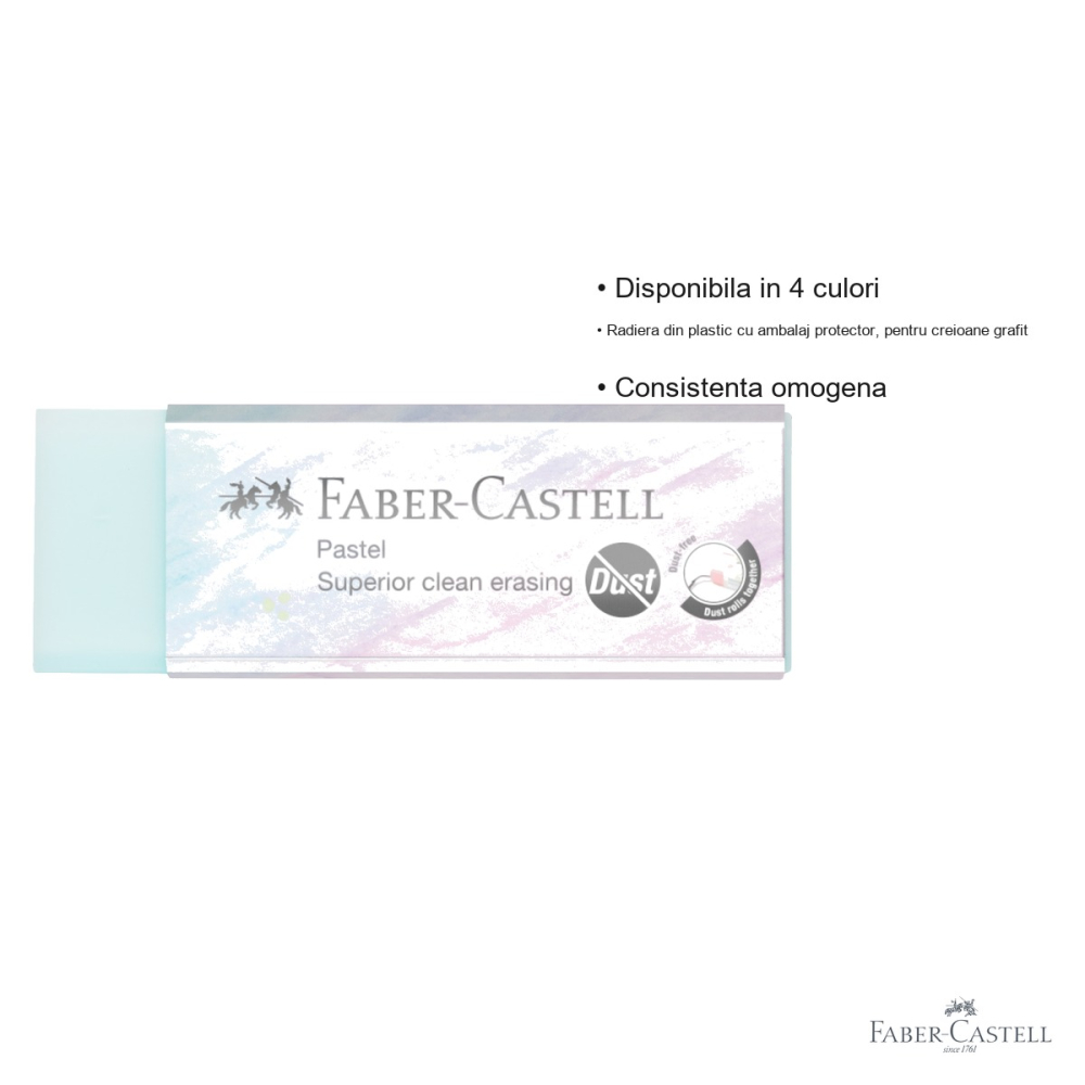 Radiera creion Faber-Castell Dust Free 20 Pastel, consistenta omogena, pentru creioane grafit [3]
