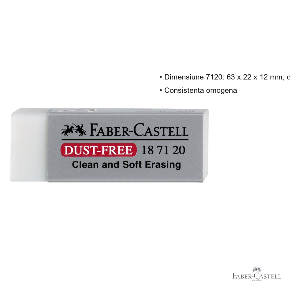 Radiera creion Faber-Castell Dust Free 20, stergere curata cu reziduuri minime, pentru grafit [3]