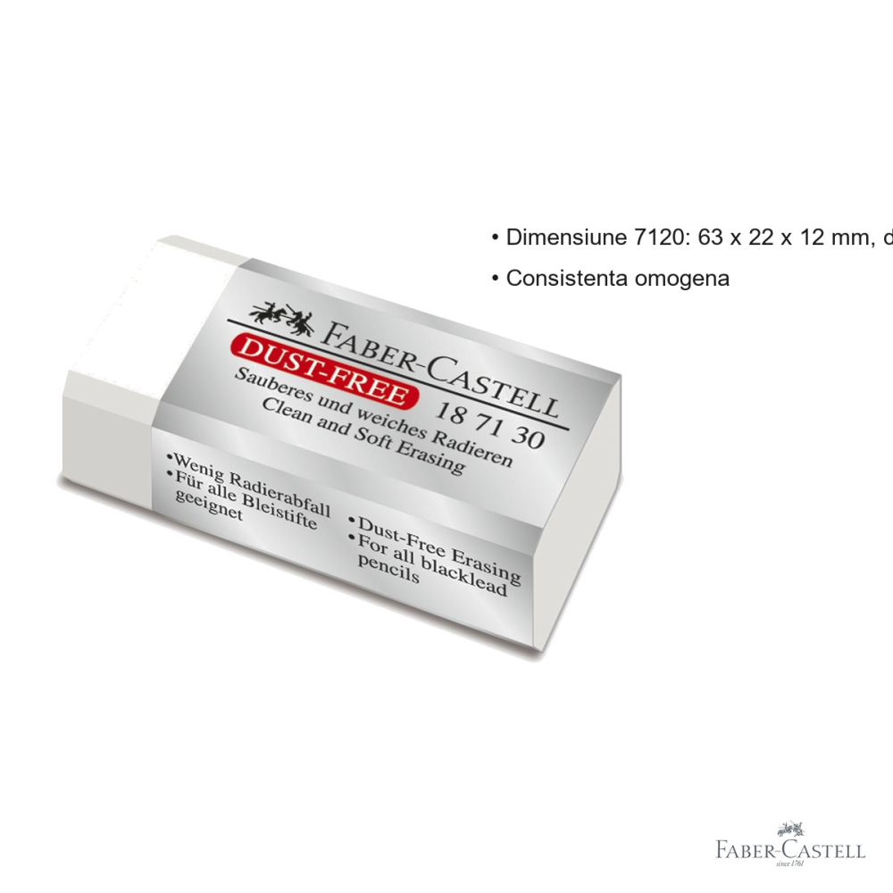 Radiera creion Faber-Castell Dust Free 30, fara reziduuri, pentru grafit [3]