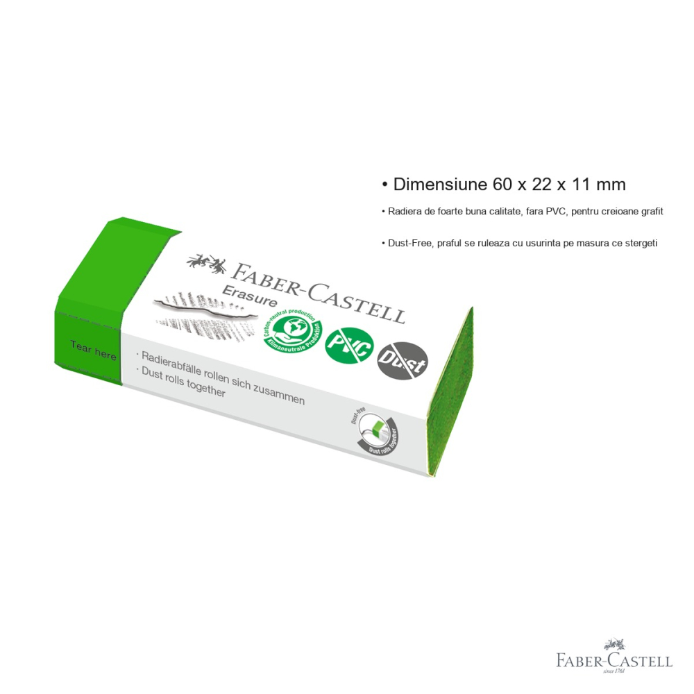 Radiera creion Faber-Castell Dust-Free, fara PVC, pentru creioane grafit [3]