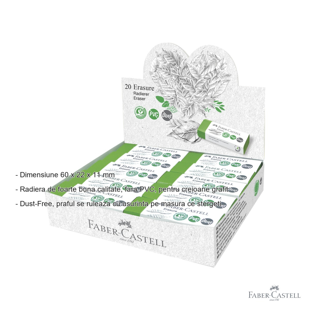 Radiera creion Faber-Castell Dust-Free, fara PVC, pentru creioane grafit [2]