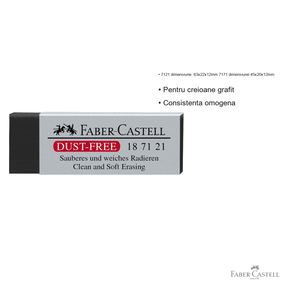 Radiera creion Faber-Castell Dust-Free, neagra, fara reziduuri, pentru creioane grafit [3]