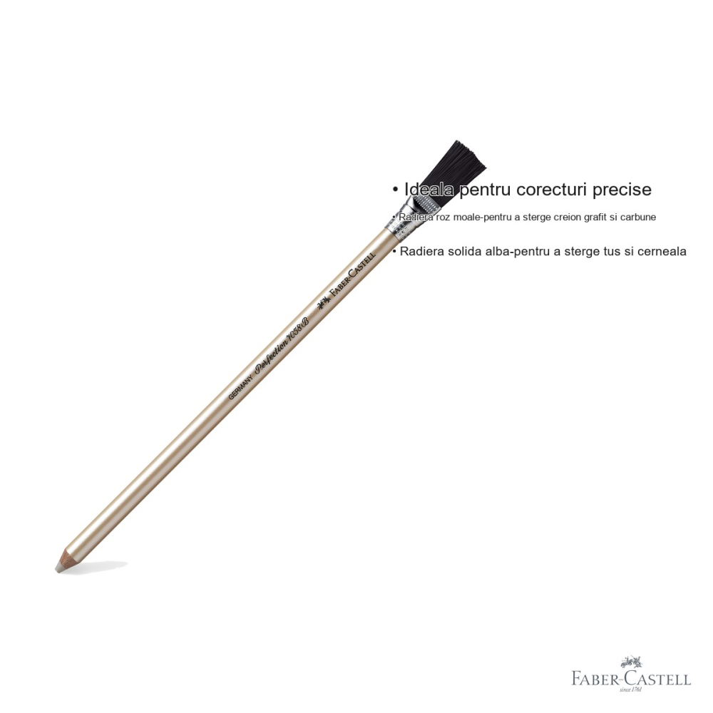 Radiera dubla Faber-Castell Perfection 7058B, pentru creion si cerneala, cu pensula de curatare [3]
