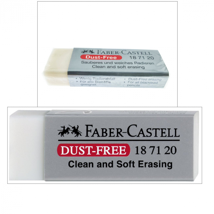 Radiera DUST FREE 20 FABER-CASTELL, dreptunghiulara, 63 x 22 x 12mm, alba [2]