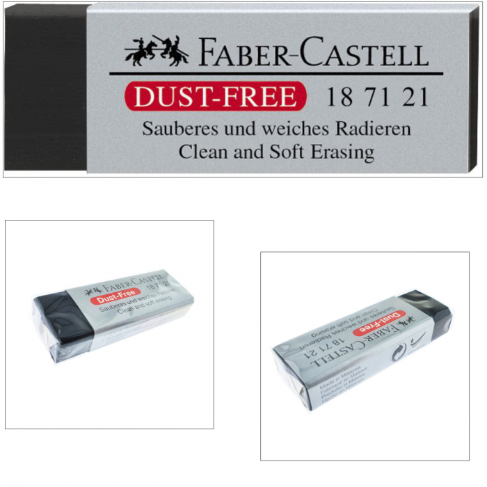Radiera DUST FREE 20 FABER-CASTELL, dreptunghiulara, 63 x 22 x 12mm, neagra [4]
