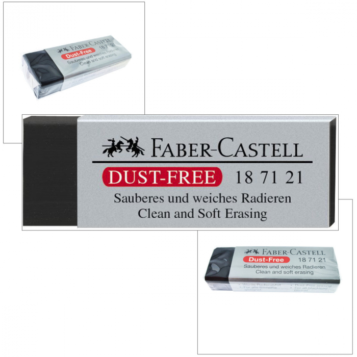 Radiera DUST FREE 20 FABER-CASTELL, dreptunghiulara, 63 x 22 x 12mm, neagra [3]