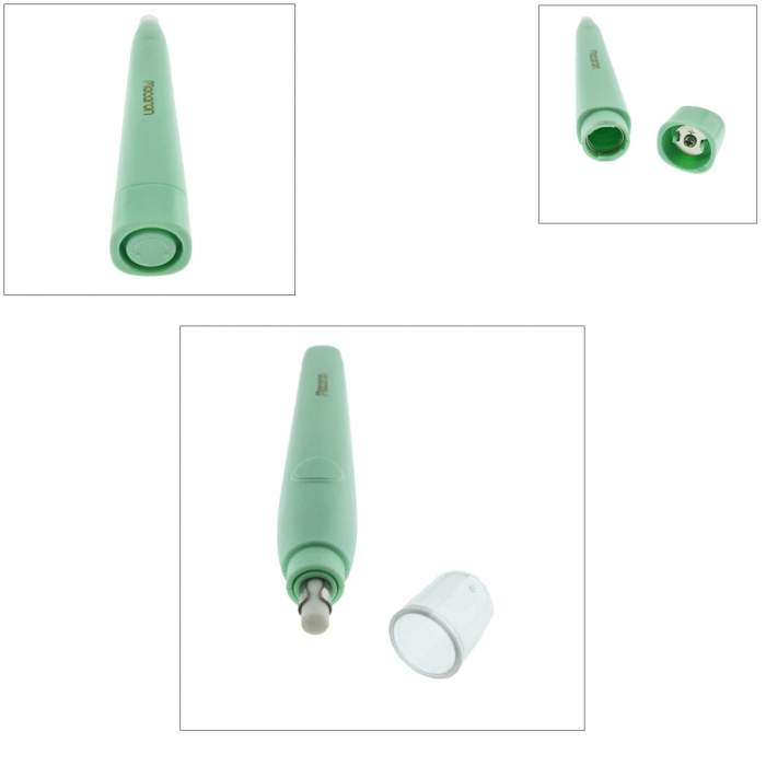 Radiera Electrica model Macaron H028, stergere precisa pin-point, design ergonomic, 20 rezerve incluse, verde [2]