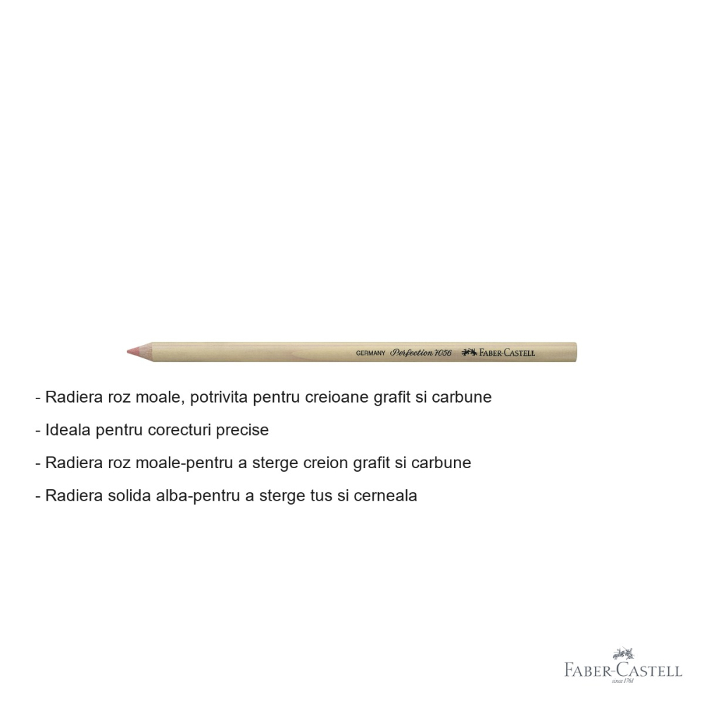 Radiera Faber-Castell Perfection 7056, dubla actiune, pentru creion grafit, carbune, tus si cerneala [2]