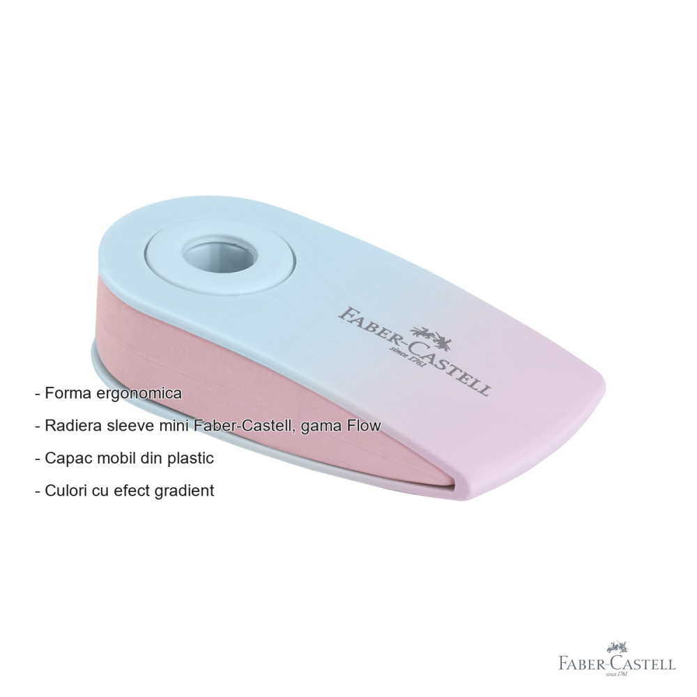 Radiera mini Faber-Castell gama Flow, capac mobil, efect gradient, pentru creioane grafit [2]