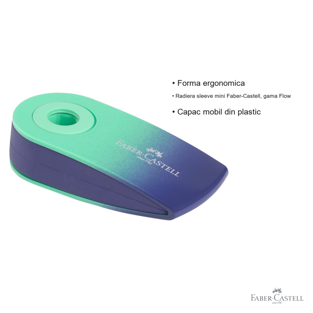 Radiera mini Faber-Castell gama Flow, capac mobil, efect gradient, pentru creioane grafit [3]