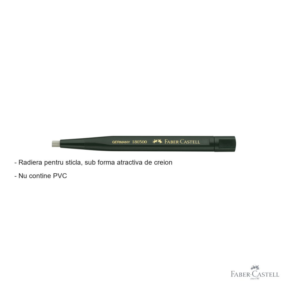 Radiera tip creion Faber-Castell pentru sticla, fara PVC, forma practica de creion [2]
