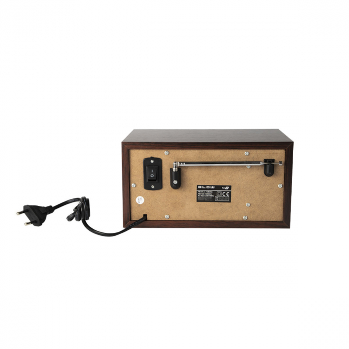 Radio AM/FM, Bluetooth, BLOW RA2 11268, display LCD, port USB, port SD, ceas cu alarma, gri cu maro [4]