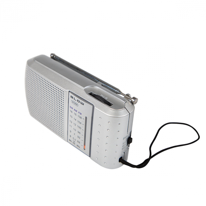 Radio portabil AM/FM/SW, cu antena, BLOW RA7 13231, 135 x 70 x 35 mm, 2 x baterii R6, jack 3.5mm, gri [2]