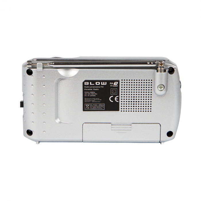 Radio portabil AM/FM/SW, cu antena, BLOW RA7 13231, 135 x 70 x 35 mm, 2 x baterii R6, jack 3.5mm, gri [4]