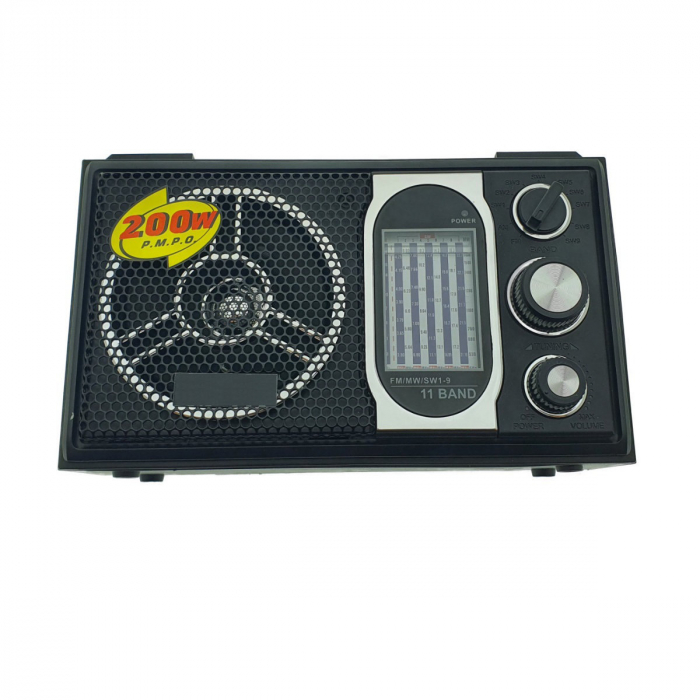 Radio portabil FM/MW/SW1-9, antena telescopica, VT-92001, port iesire jack 3.5mm, dimensiuni 20.7 x 13.3 x 9 cm, ABS, negru cu maro [1]